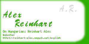 alex reinhart business card